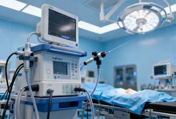 Holmium laser surgical system in operation